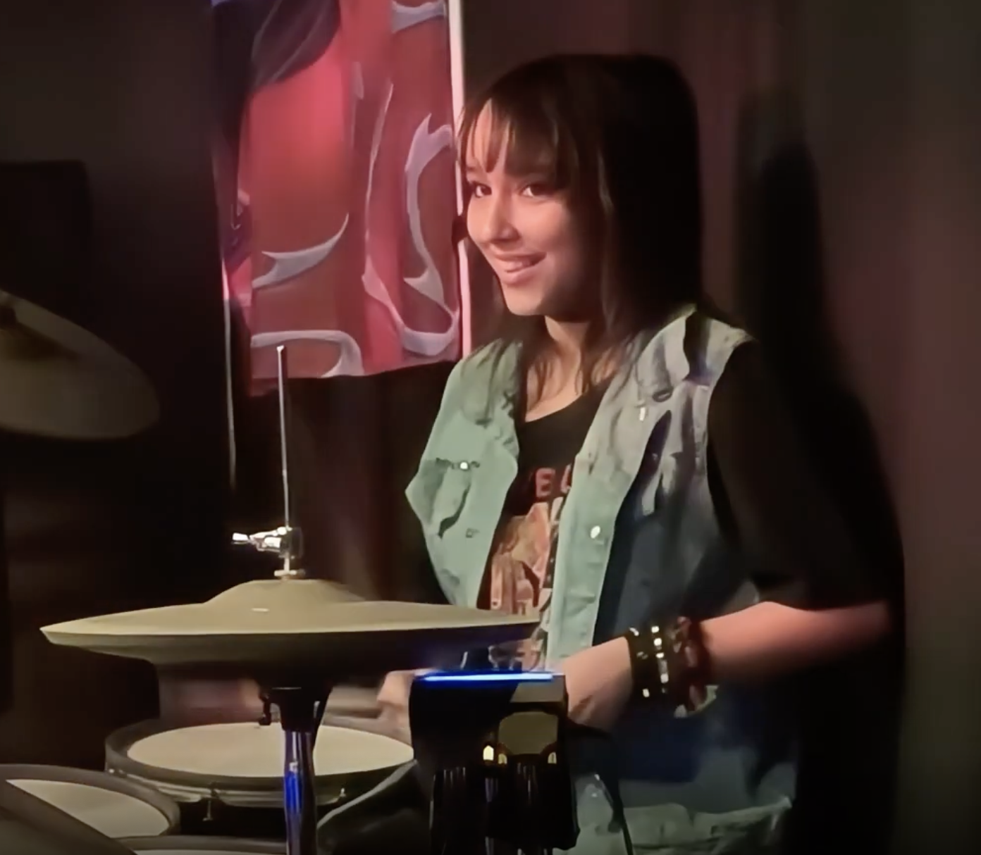 Drum student performing at Music on the Westside